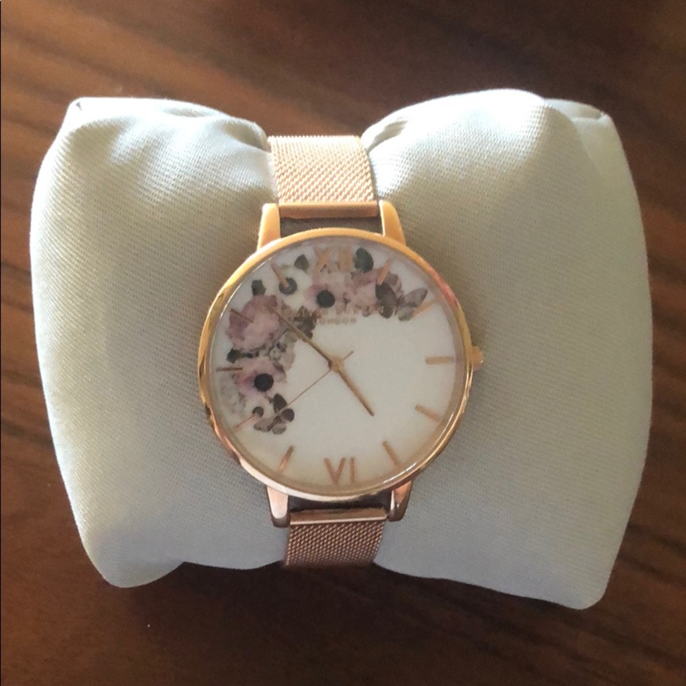Olivia Burton Rose Gold Floral Face Watch